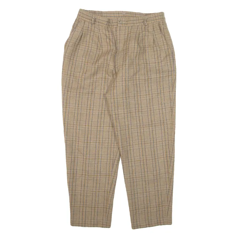 Check Womens Knit Trousers Green Relaxed Tapered W29 L25 1