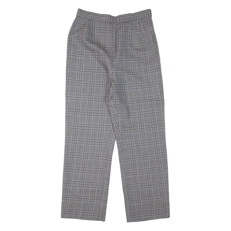 Check Womens Trousers Grey Regular Straight 90S W26 L26 1