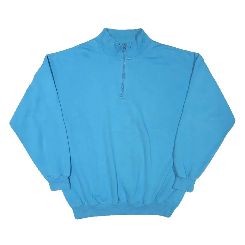 Cheetah Mens Blue Quarter Zip Sweatshirt Xl Cotton Blend Pullover Casual 1