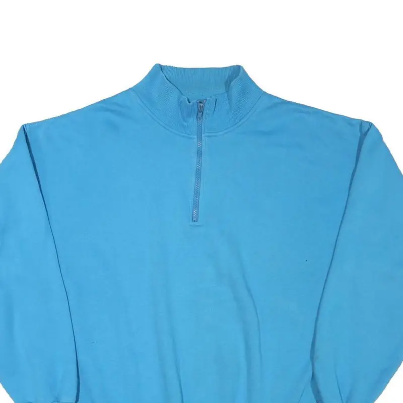 Cheetah Mens Blue Quarter Zip Sweatshirt Xl Cotton Blend Pullover Casual 2