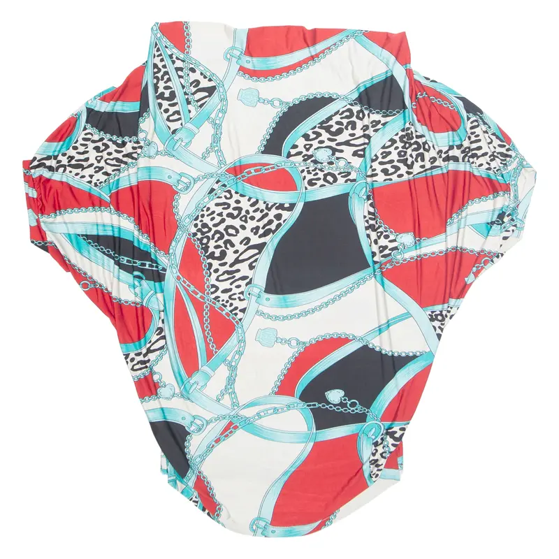 Cheetah Womens Printed Blouse Red Crazy Pattern M 1