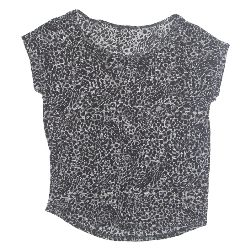 Cheetah Womens Printed Top Grey Animal Print M 1