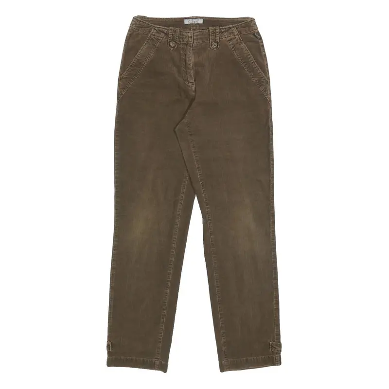 Cher Womens Cotton Blend Brown Regular Straight Trousers W28 L30 Casual Comfort 1