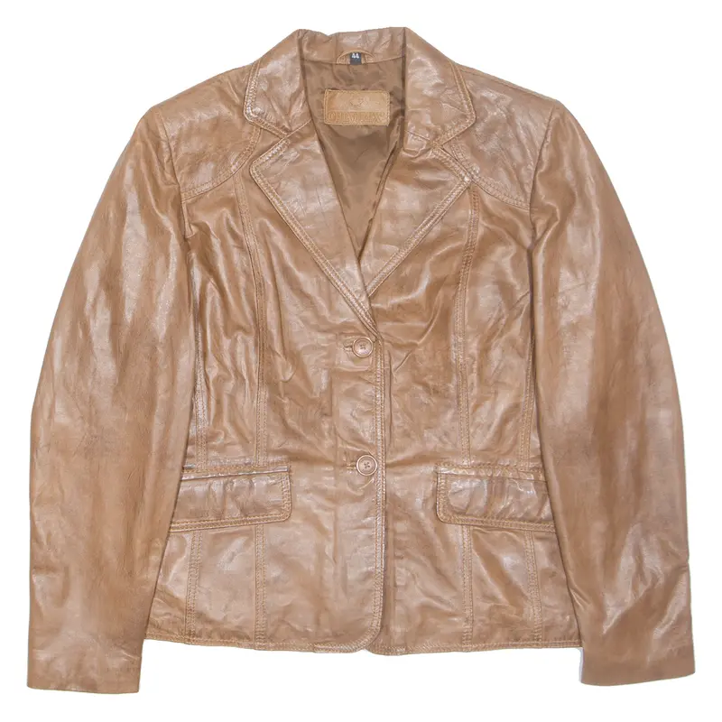 Chevirex Womens Jacket Brown Leather L 1