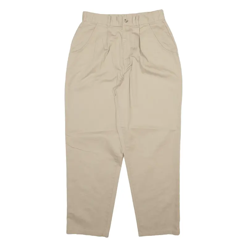 Chic Womens Trousers Beige Relaxed Tapered W26 L27 1