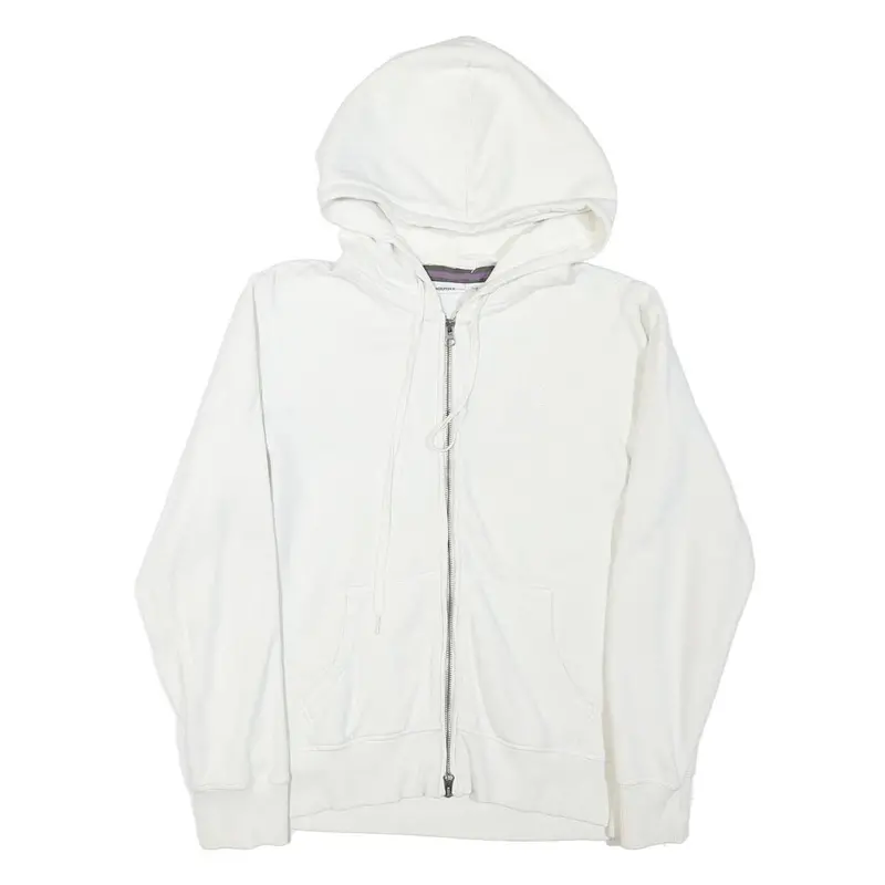 Chicmsee Womens White Zip Up Hoodie S Cotton Blend Casual Sweatshirt 1