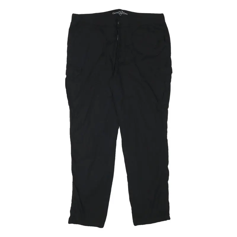 Chicoree With Love Womens Cotton Blend Black Relaxed Cargo Trousers W36 L30 1