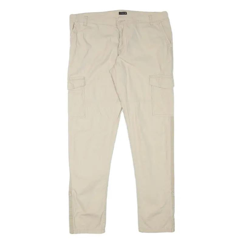 Chicoree Womens Cotton Blend Beige Slim Tapered Trousers W36 L30 Cargo Pocket 1