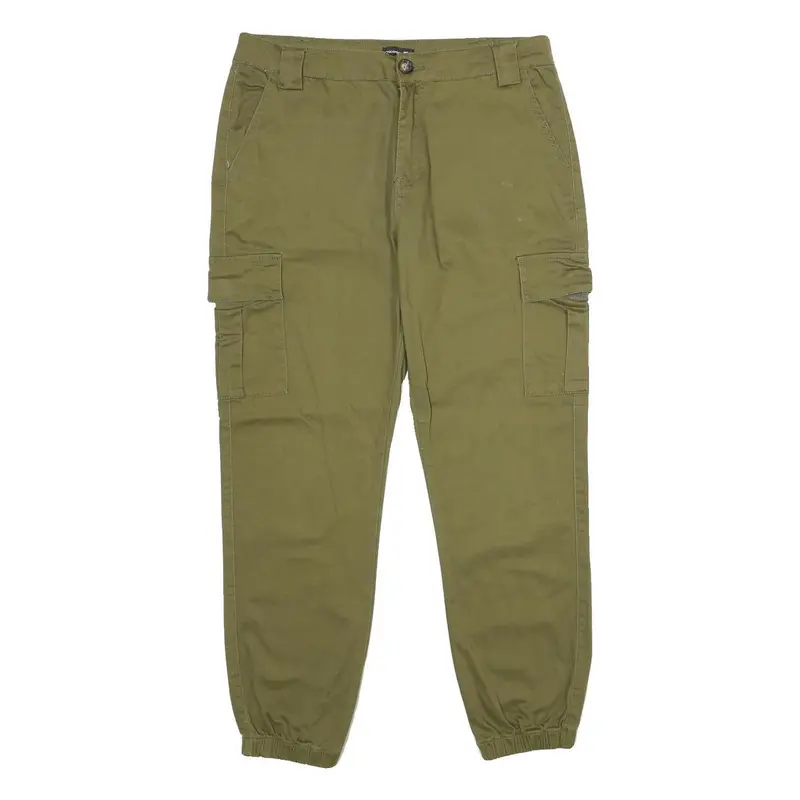 Chicoree Womens Cotton Blend Khaki Regular Cargo Trousers W32 L28 Casual Zip 1