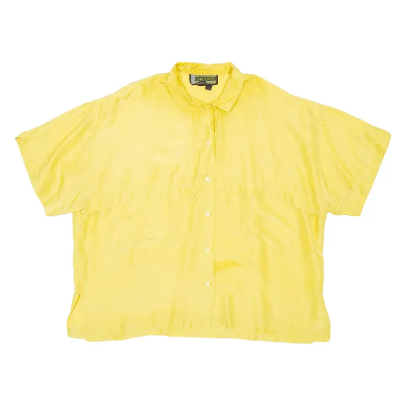 Chicoree Womens Plain Shirt Yellow Silk L 1