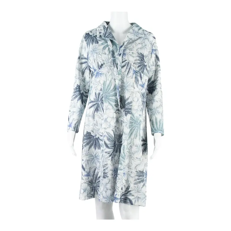 Chiki Womens A-Line Dress Blue 90S Floral Long Sleeve Midi L 1