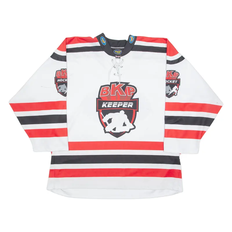 Chip Sport Bkp Keeper Hockey Mens Jersey White 3/4 Sleeve Usa L 1
