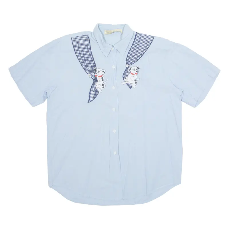 Christian Leonard Womens Shirt Blue Crazy Pattern M 1
