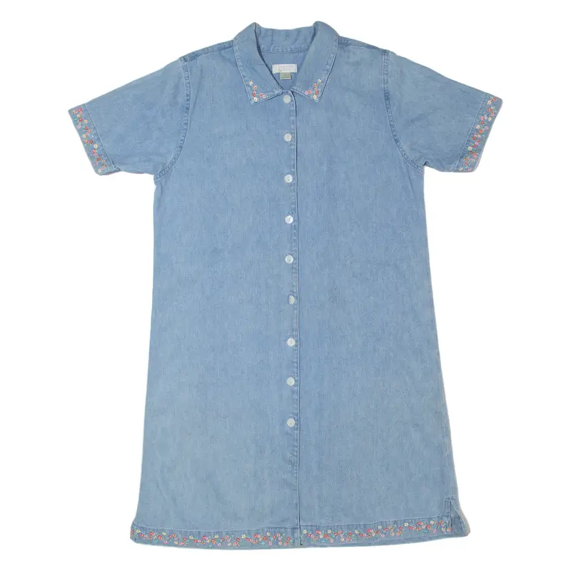 Christopher & Banks Oversized Womens Shirt Dress Blue Denim 90S Midi M 1