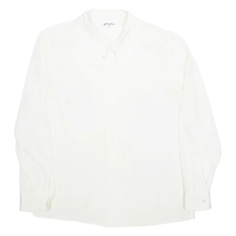 Cifu Womens Blouse Cream Collared Long Sleeve M 1