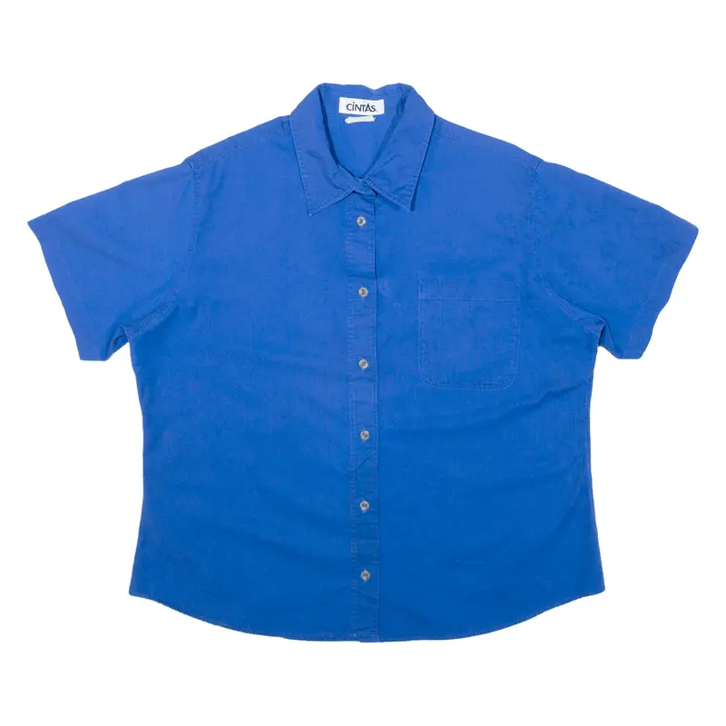 Cintas Womens Worker Shirt Blue L 1