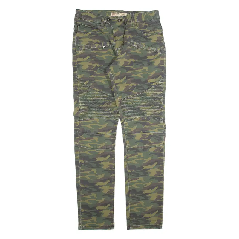 Cipo & Baxx Camo Mens Trousers Green Slim Tapered W30 L32 1