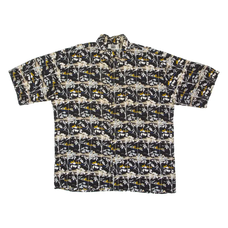 City Streets Mens Shirt Black 90S Crazy Pattern Xl 1