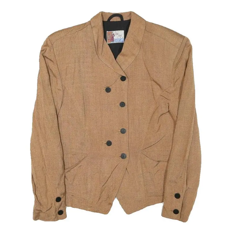 City Wear Womens Beige Button Jacket Xs Viscose Plain Casual Stylish 1