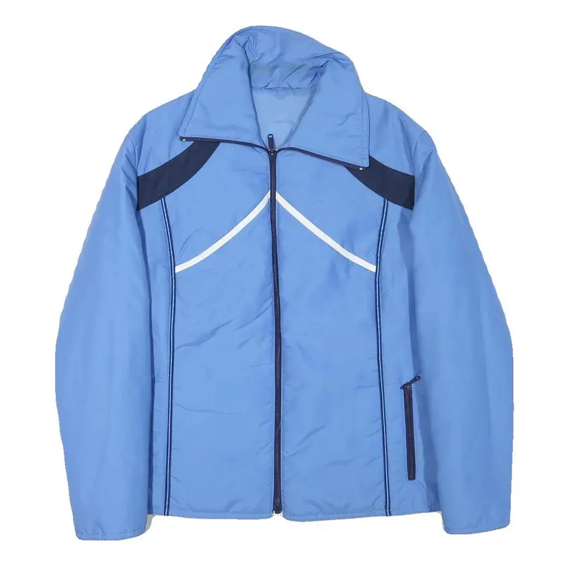 City Womens Blue & Navy Zip Jacket M Polyester Blend Plain Casual Lightweight 1