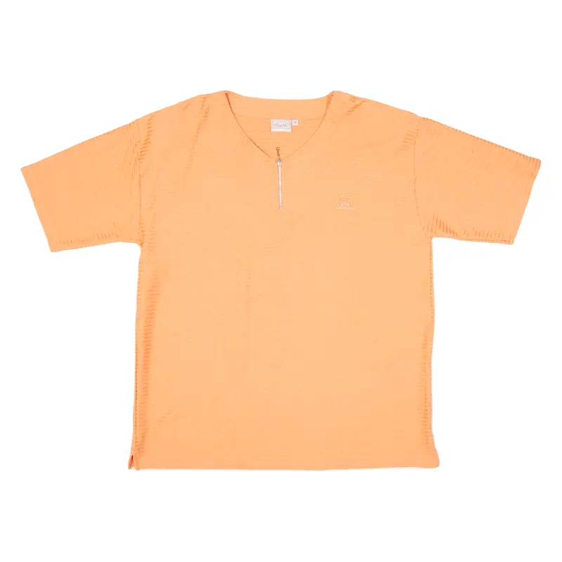 Citylife Sparkly Striped Womens T-Shirt Orange 1/4 Zip Xl 1