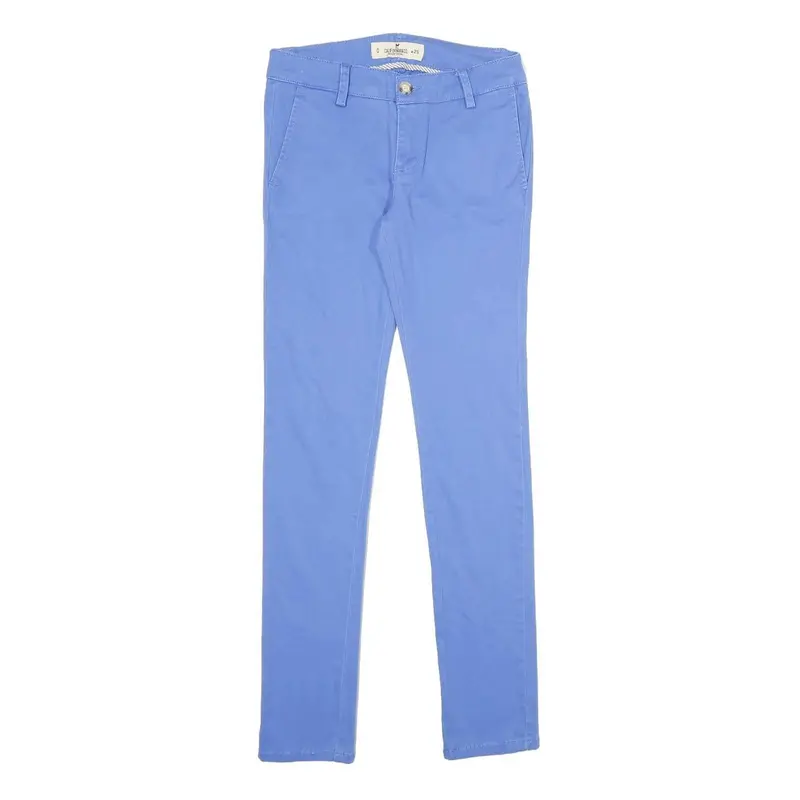 Claifornia & Co Womens Regular Fit Blue Trousers W25 L30 Cotton Blend Zip 1
