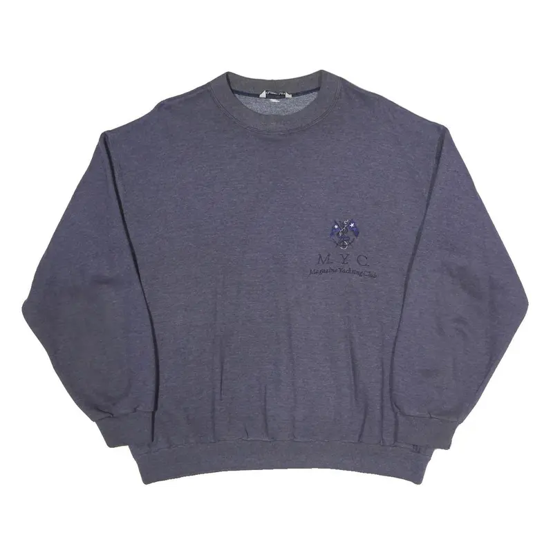 Classic Line Womens Blue Crew Neck Sweatshirt L Magazine Yachting Club 1
