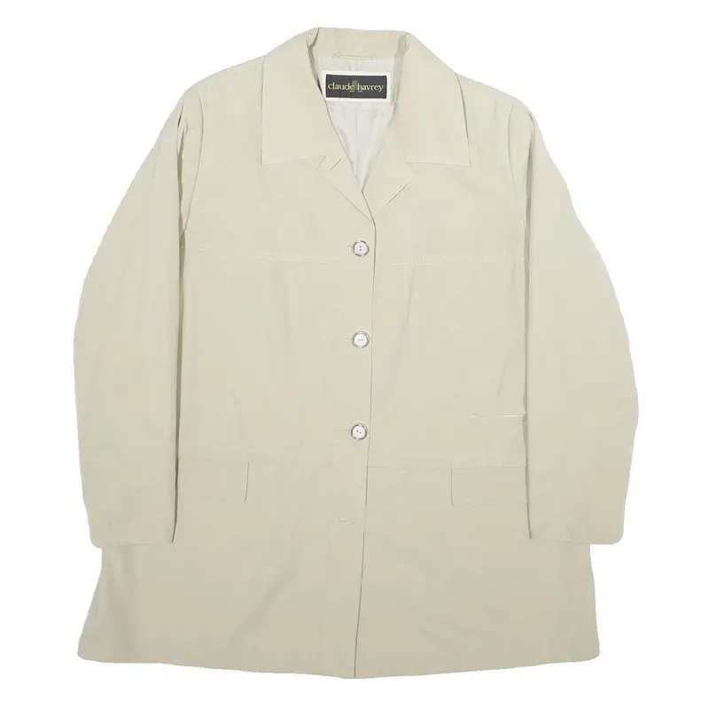 Claude Havrey Womens Beige Button Jacket Uk 20 Polyester Blend Classic Style 1