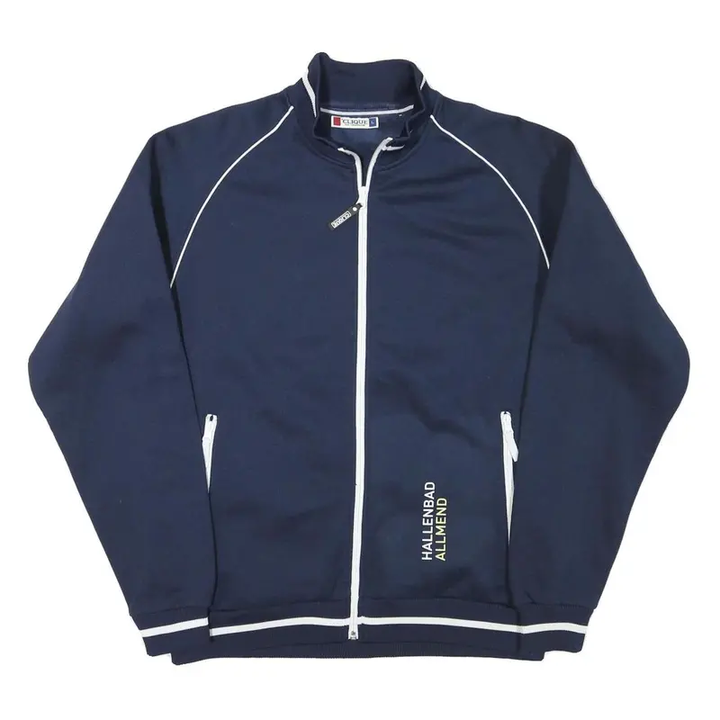 Clique Mens Navy Blue Zip Jacket L Polyester Blend Track Sports Casual 1