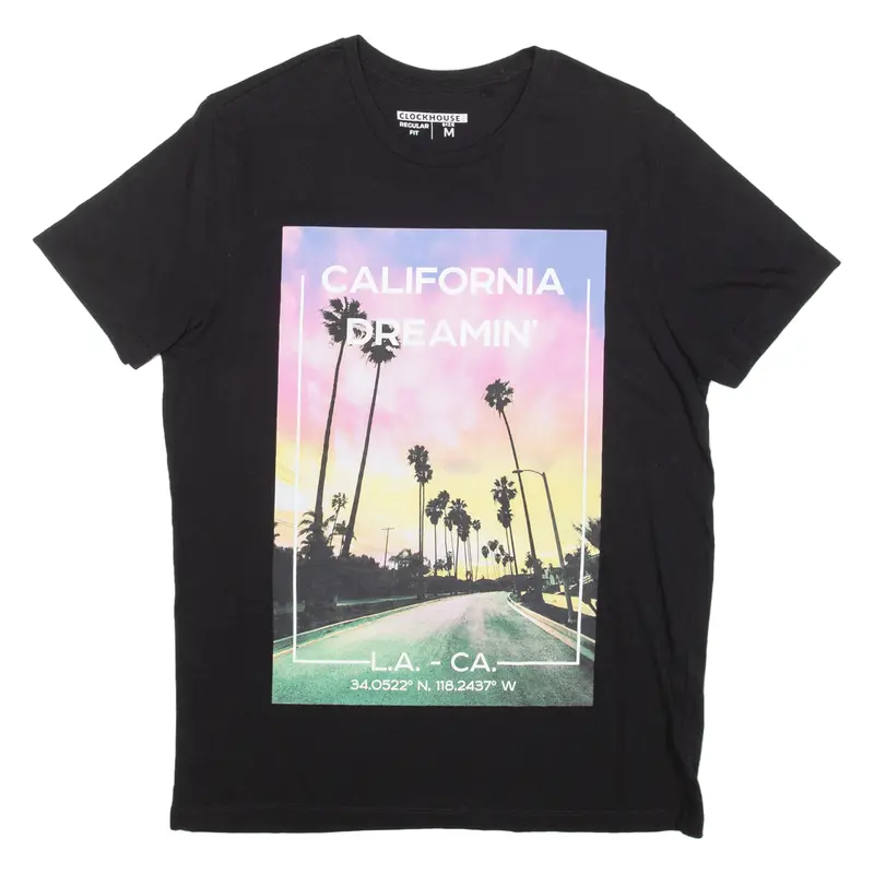 Clockhouse California Dreamin' Mens T-Shirt Black Usa M 1