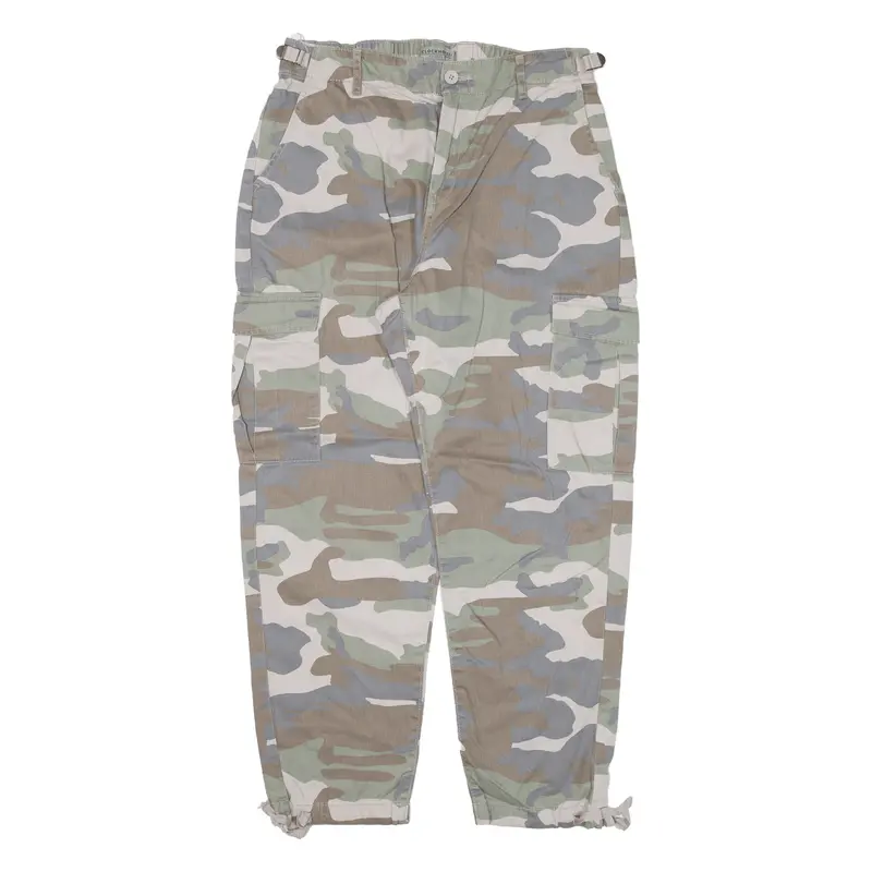 Clockhouse Cargo Camo Womens Trousers Green Relaxed Tapered W30 L26 1