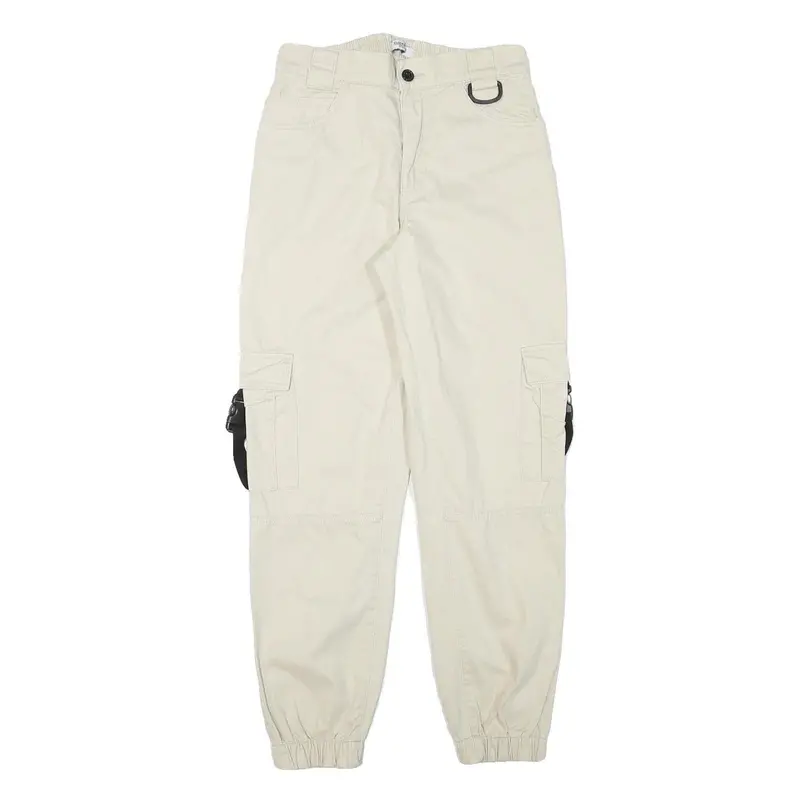 Clockhouse Mens Cotton Blend Beige Relaxed Cargo Trousers W28 L29 Utility 1