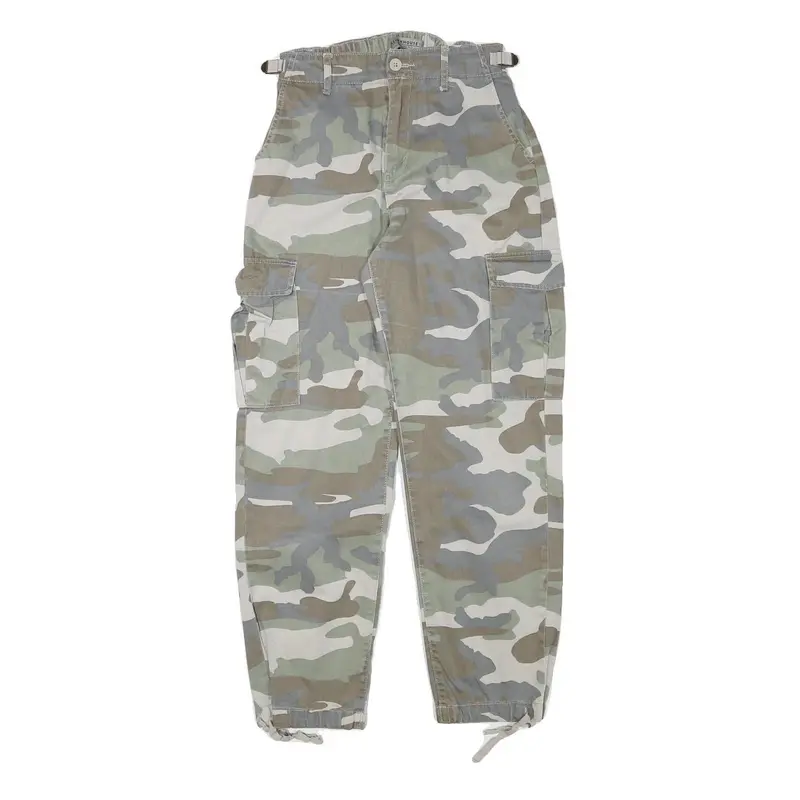 Clockhouse Mens Cotton Blend Camouflage Relaxed Cargo Trousers W24 L26 1
