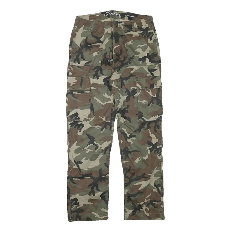 Clockhouse Mens Cotton Blend Cargo Camouflage Relaxed Tapered Trousers W30 L29 1