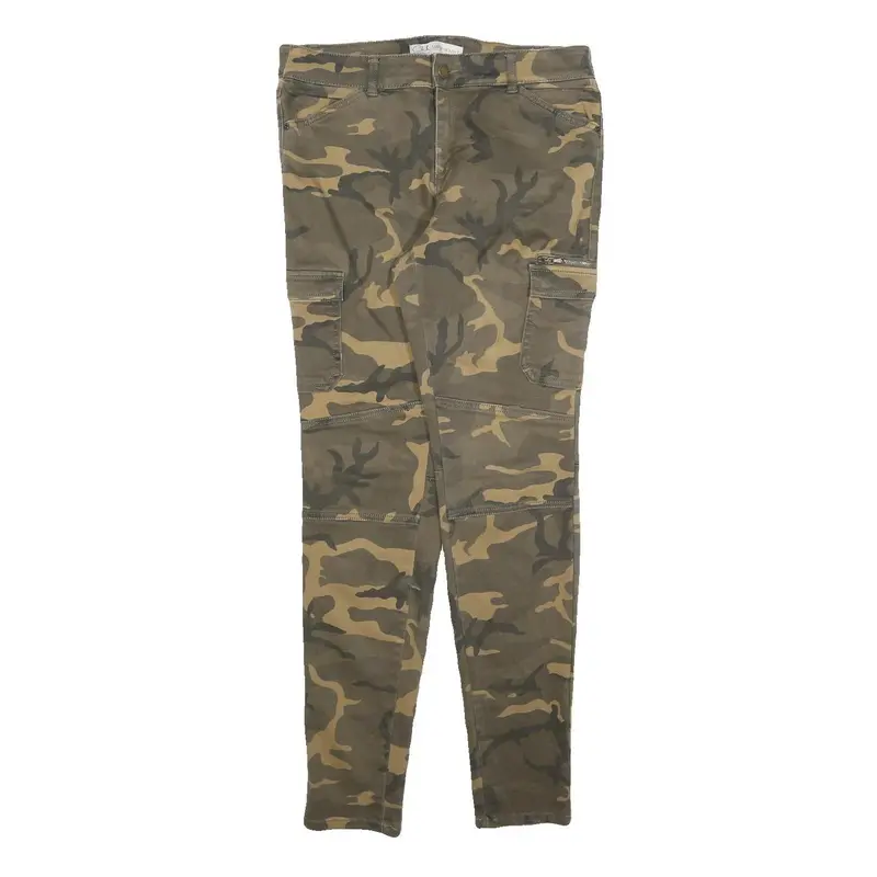 Clockhouse Mens Cotton Blend Slim Camouflage Trousers W32 L30 Cargo Pocket Zip 1