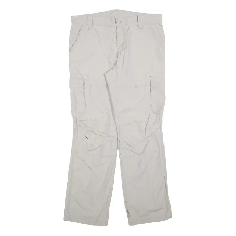 Clockhouse Mens Regular Beige Cotton Blend Zip Cargo Trousers W34 L32 Casual 1