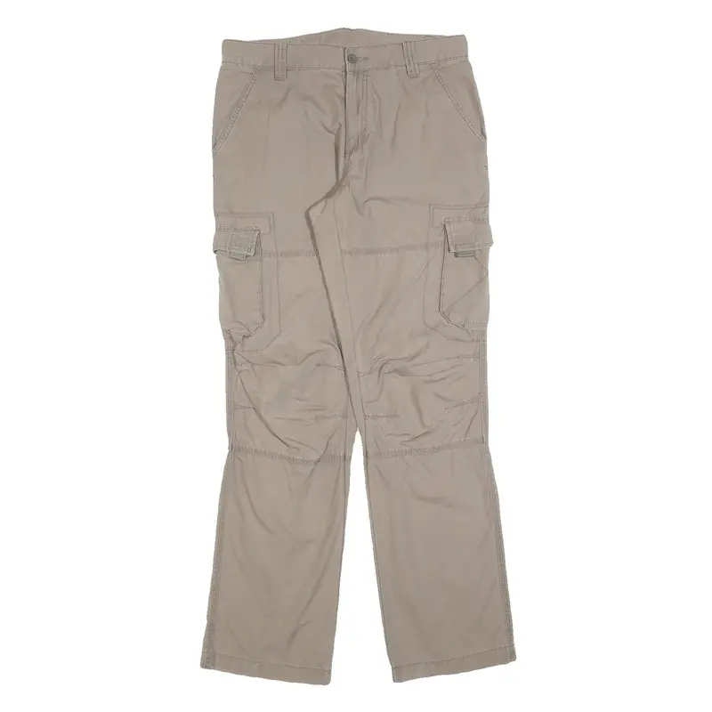 Clockhouse Womens Beige Regular Fit Cargo Trousers W34 L32 Cotton Blend Zip 1