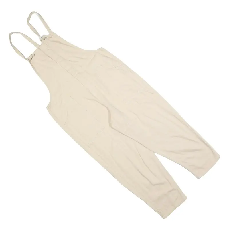 Clockhouse Womens Cream Dungarees Regular Fit Cotton Blend L W36 L26 Casual 1