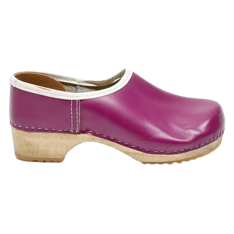 Clog Shoes Purple Leather Womens Uk 4 1