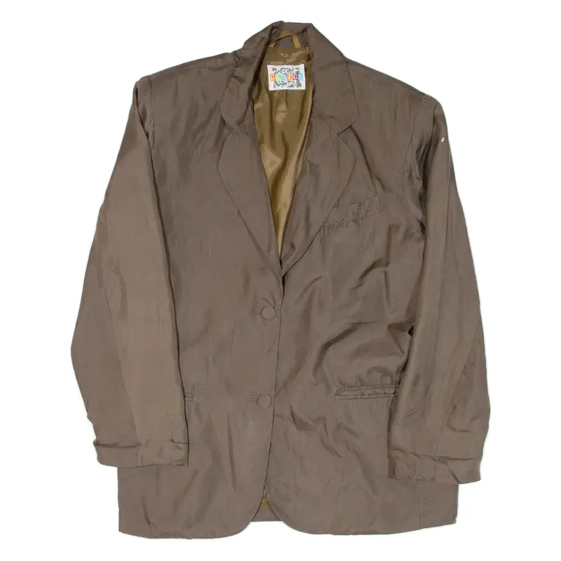 Clutch Womens Blazer Jacket Beige Silk 90S M 1