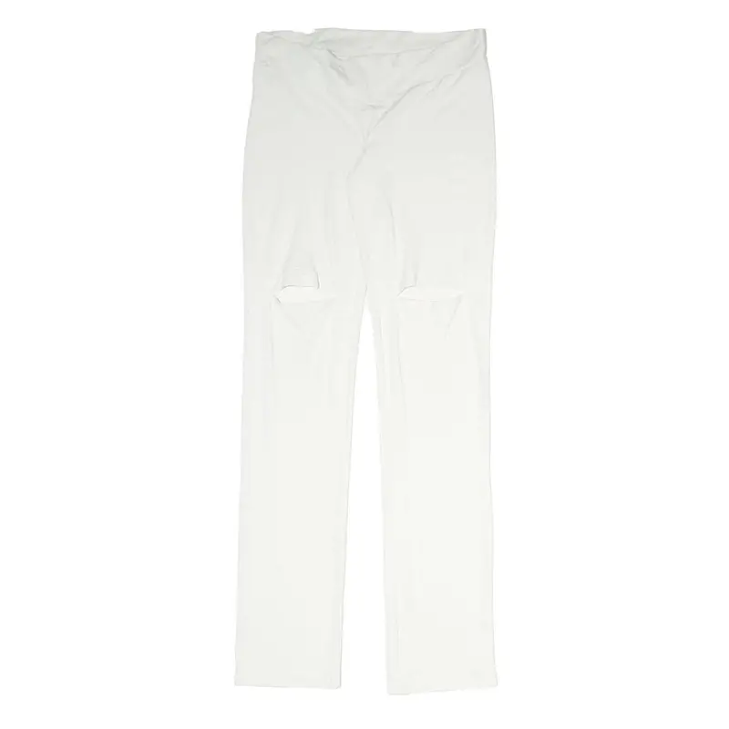 Coast Womens Joggers White L W30 L32 Slim Straight Polyester Blend Casual Wear 1
