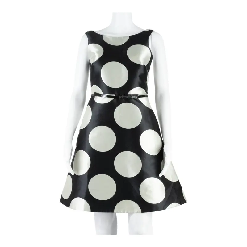 Coast Womens Skater Dress Black Polka Dot Sleeveless Knee Length Uk 8 1