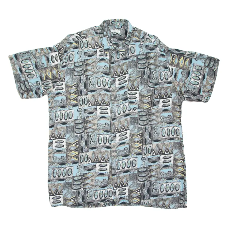 Coldor Mens Shirt Blue Crazy Pattern Xl 1