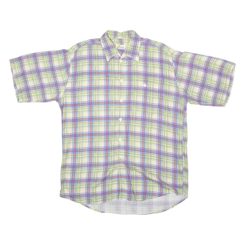 Coldor Mens Shirt Yellow 90S Plaid L 1