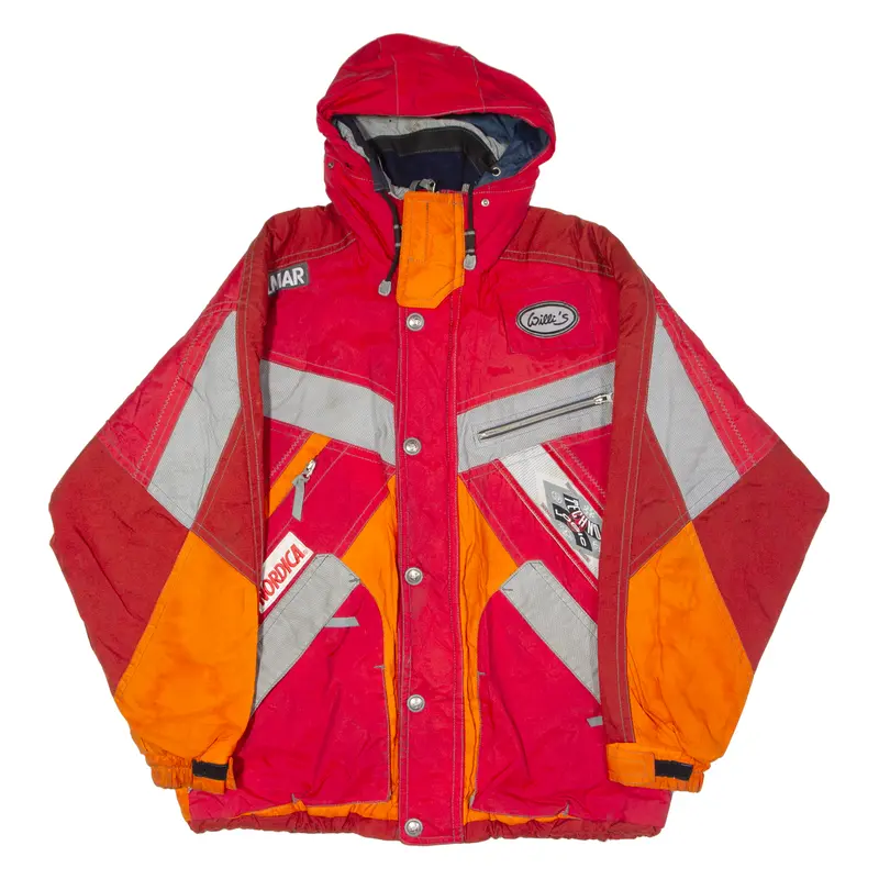 Colmar Technologic Mens Ski Jacket Red 90S Hooded Colourblock Xl 1