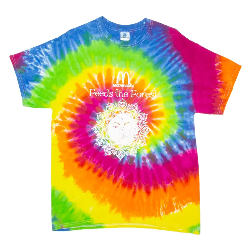 Colortone Mcdonald's Feed The Forest 2018 Mens Tie Dye T-Shirt Pink Usa L 1
