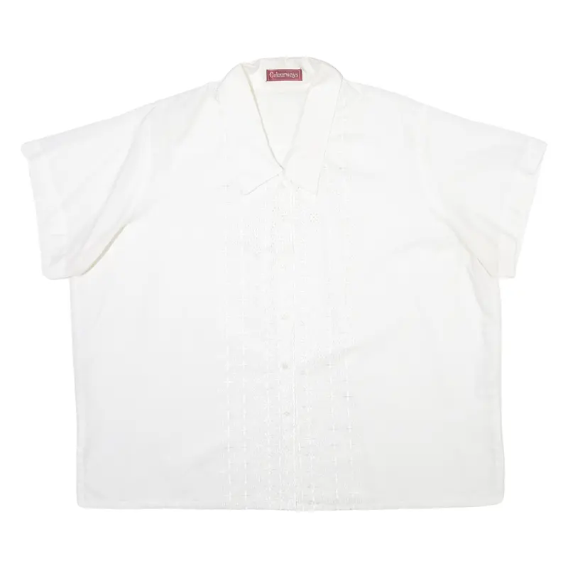 Colourways Floral Embroidery Womens Plain Shirt White 2Xl 1