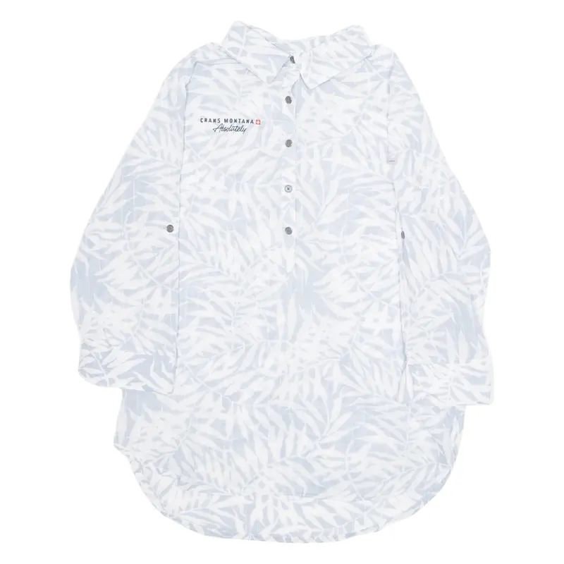 Columbia Crans Montana Womens Shirt White Floral 3/4 Sleeve M 1