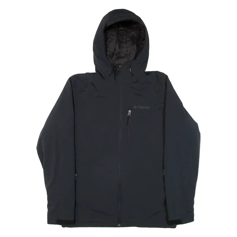 Columbia Insulated Mens Jacket Black Hooded M 1