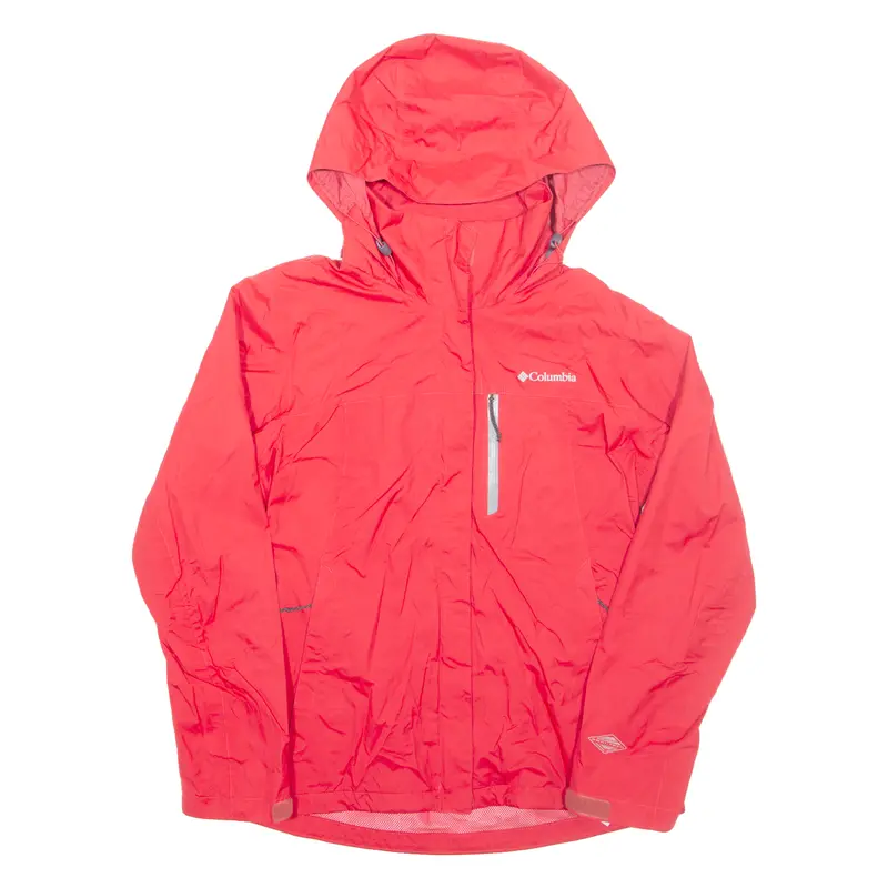 Columbia Lightweight Womens Rain Jacket Pink Hooded S 1